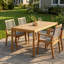 Ensembles de salle à manger de patio moderne, 5 pièces d'extérieur compacts en bois d'acacia