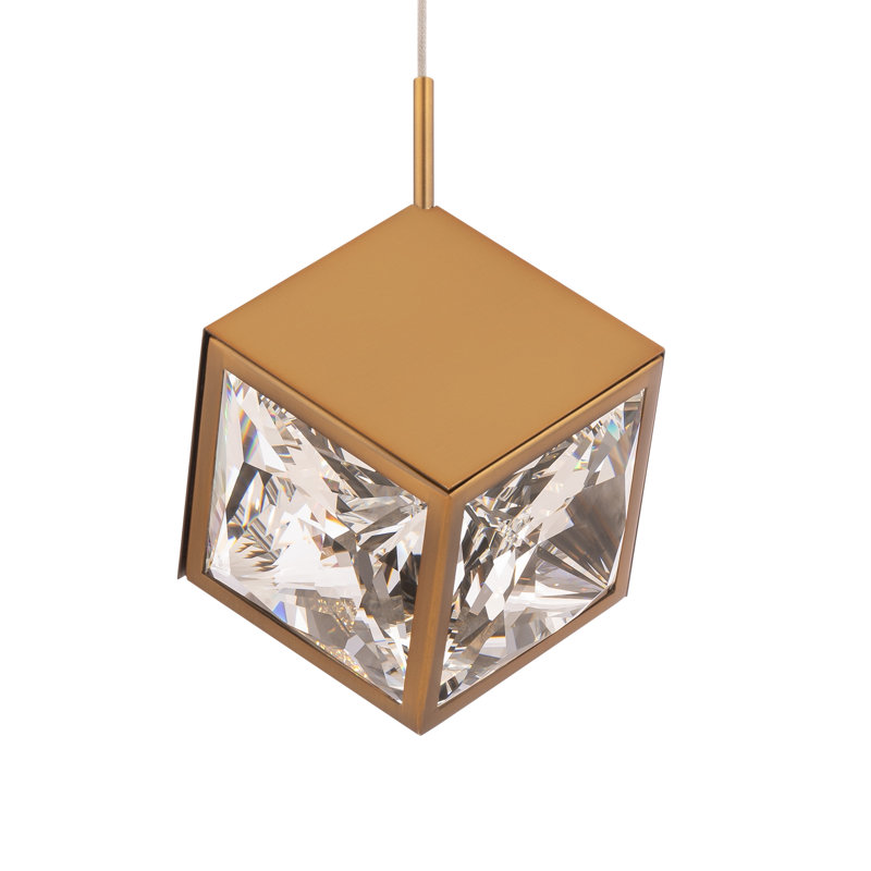Ice Cube 1 - Light LED Pendant, Aged Brass