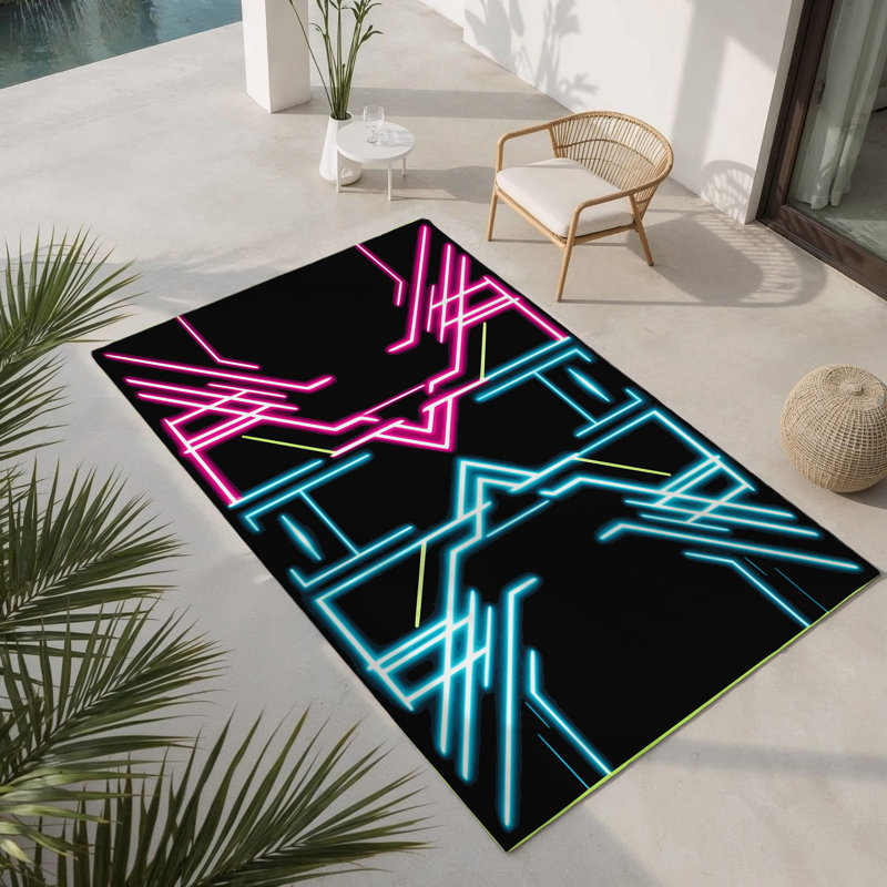 Tapis intérieur et extérieur City Circuit, Rectangle 5 pi x 7 pi