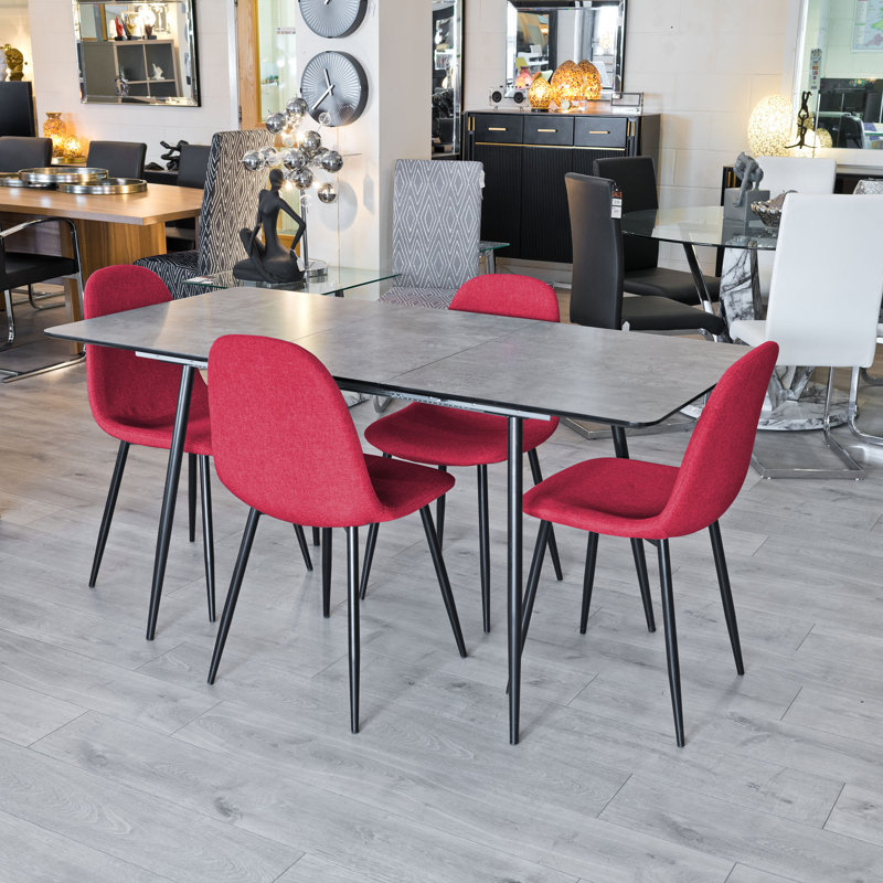 Abbottstown 4 - Person Dining Set, Grey, Red