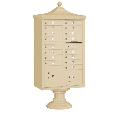 Regency 16 Door Front Load 4C Horizontal Cluster Box Unit with 2 Parcel Lockers
