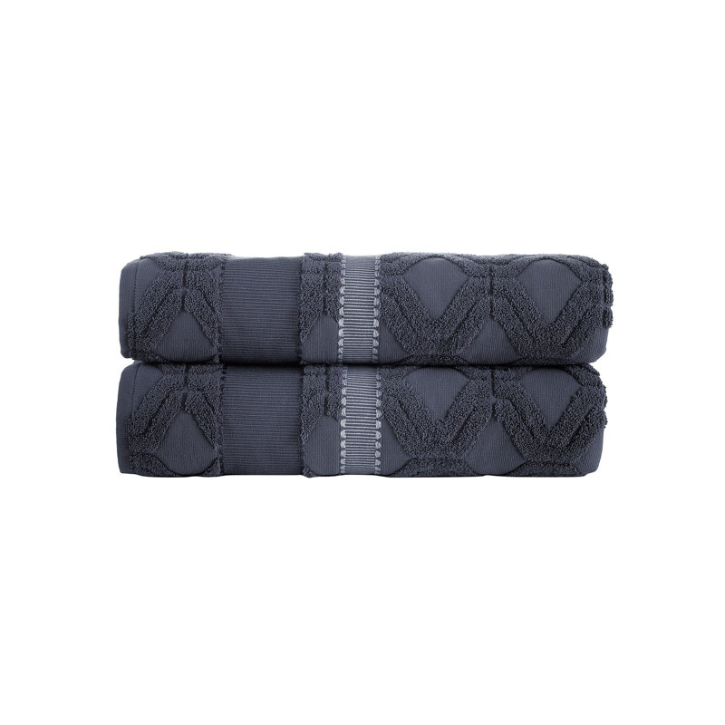 2 draps de bain Brooks Brothers, Anthracite