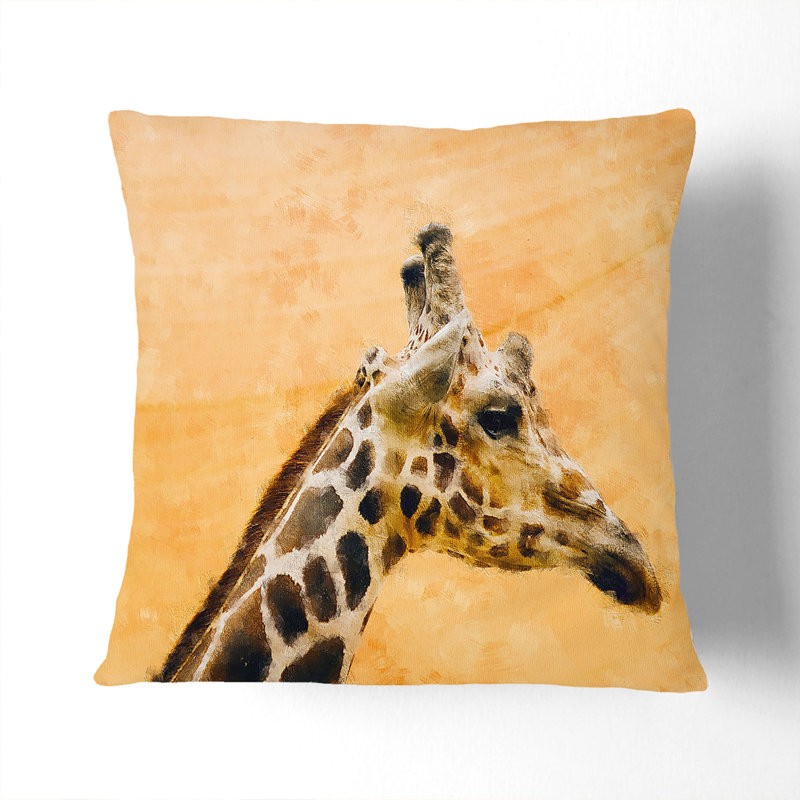 Giraffe Vol.6 Painting Square Throw Cushion, Stone, 40cm H x 40cm W x 15cm D