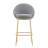 Celano Indoor Metal Upholstered Barstool, Gold-Plated Frame And Mixed Gray Upholstery, Set Of 2-1260164109