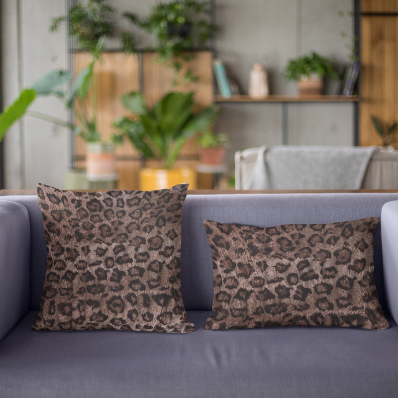 Animal Print Reversible Throw Pillow, 20" x 36", Animal Print, Dark Brown