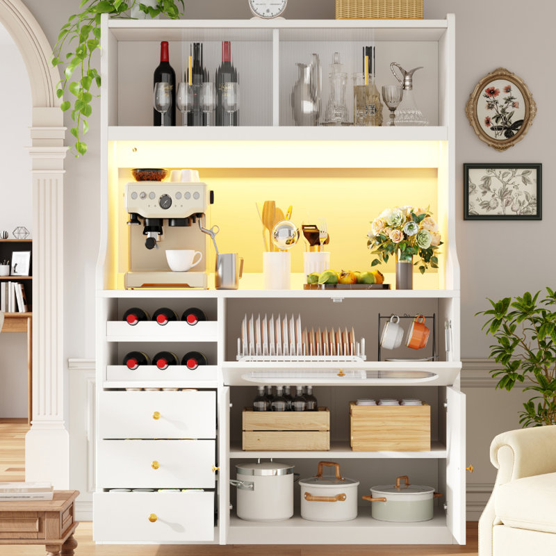 180 cm H Glass Standard Pantry / Tall Cabinet