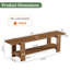 Banc de salle à manger en bois massif 63 po