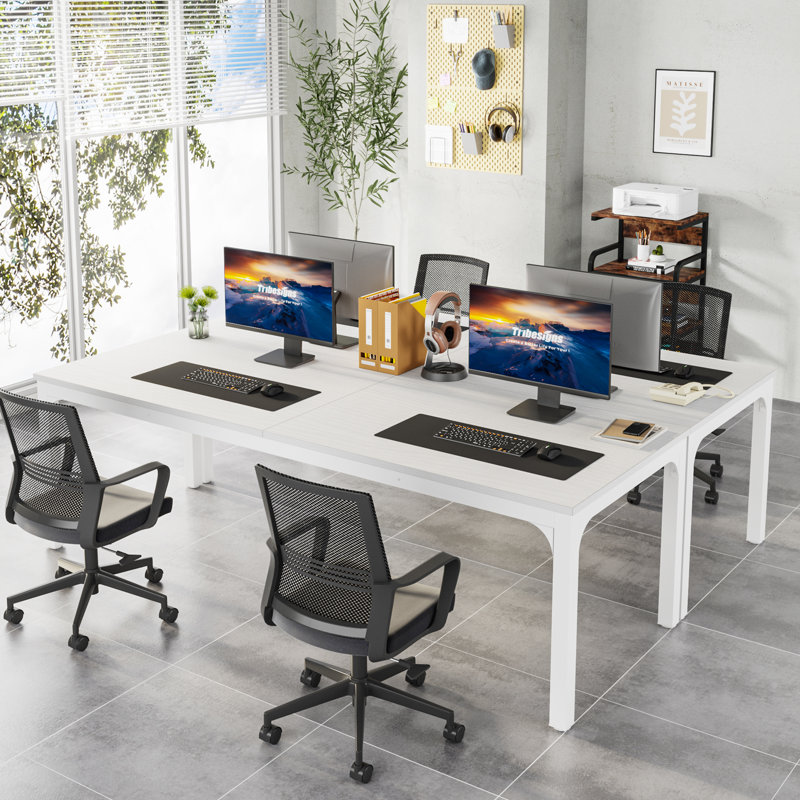 Iron Computer Desk, White