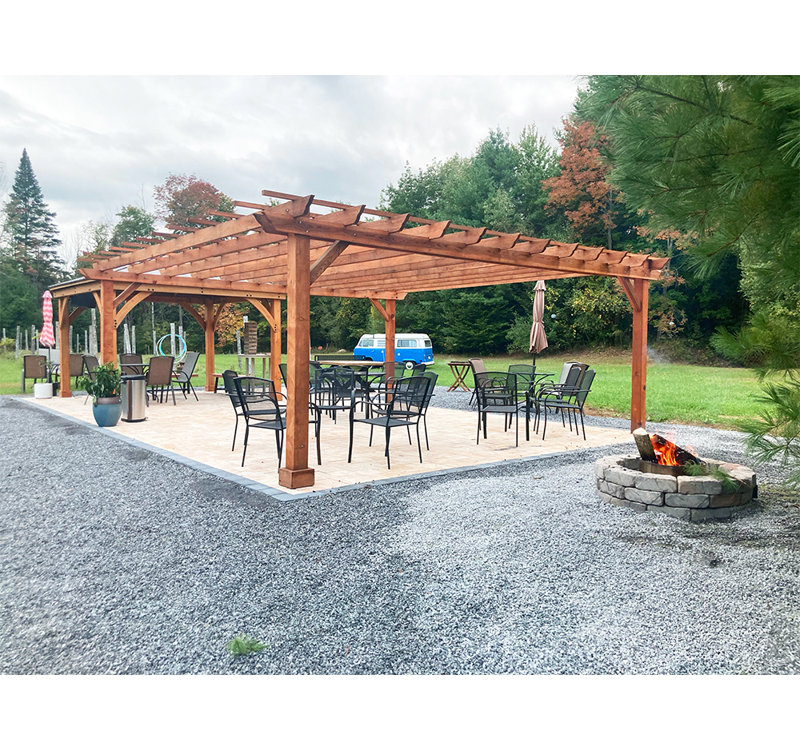 Solid Fir Wood Pergola, 18 ft. W x 18 ft. D