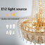 Lustre en cristal doré 14 lumières à intensité variable