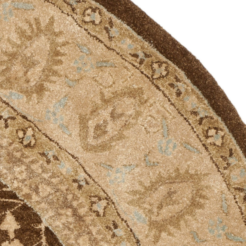 Ladd Wool Pile Oriental Rug, Round 6'