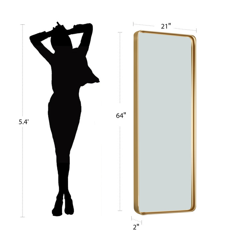 Miroir pleine grandeur Anduena, 64 po x 21 po, Or