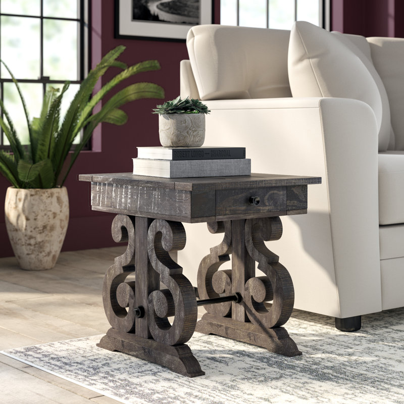 Bethel End Table with Storage, Peppercorn
