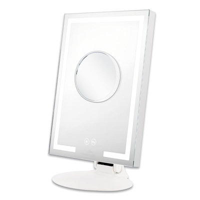 Frentz Lumiere LED Makeup Mirror with Bluetooth Speaker Tabletop LED Makeup Mirror with Touch Sensor