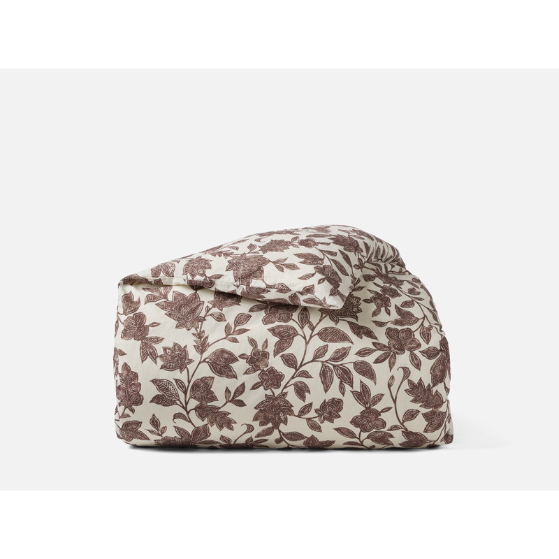 Housse de couette imprimée Ophelia, taille grand/queen, couleur mûrier, Double/Grand, Mûre blanche