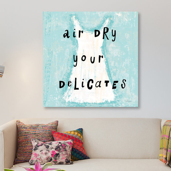 «Laundry Rules VI», art textuel sur toile, H 18 po x l 18 po x P 1,5 po, Pas de tapis, Toile tendue