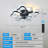 Modern Butterfly Flush Mount Ceiling Fan with Light Dimmable Remote Control Matte Black