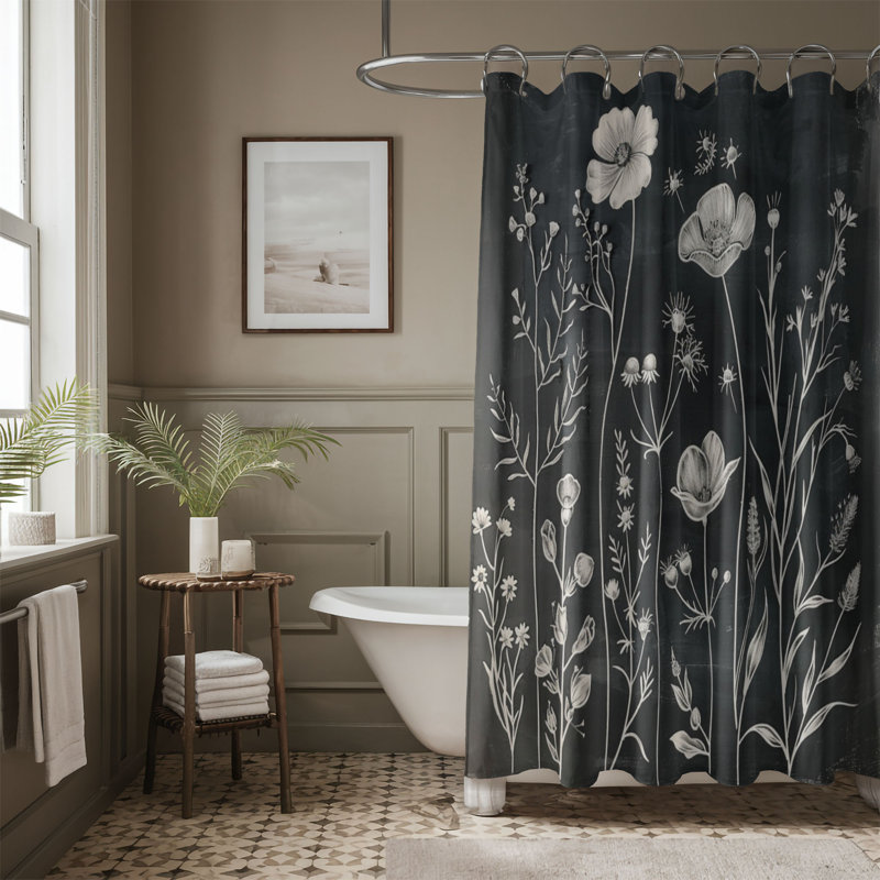 Rideau de douche standard 1 pièce, H 74 po x l 71 po