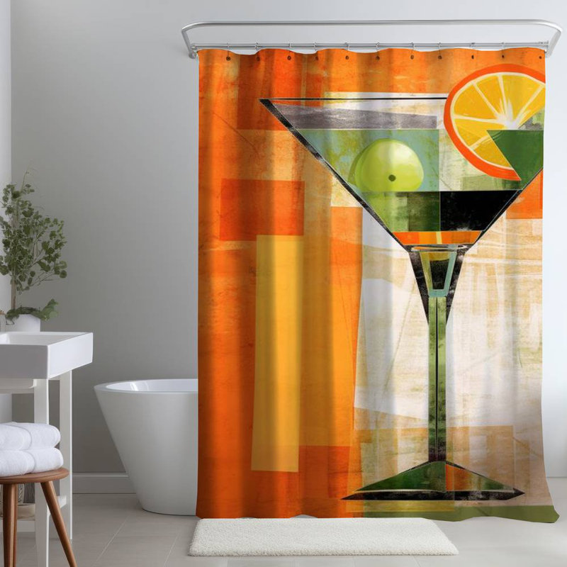 Shower Curtain GA135 – Polyester Shower Curtain, Dye Sublimation Print, 71" W × 74" L