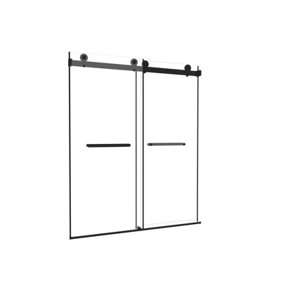 56-60 "W x 74" H Frameless Double Sliding Shower Door with 5/16 "(8mm) Tempered Glass