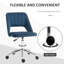 Hunstant Modern Office Chair Velvet-feel Fabric with Wheels Dark Blue-1028594698