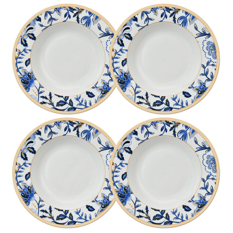 Assiette plate en porcelaine de 8,5 po Tracton, ensemble de 4