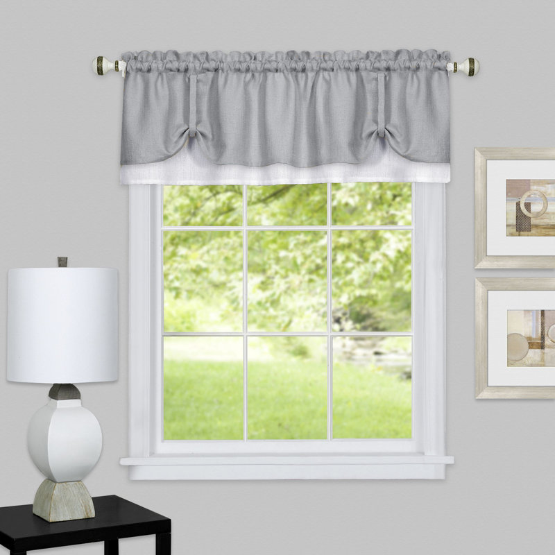 Cantonnière sur mesure 58 ", Gris / blanc
