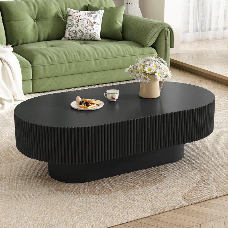 Elegant Oval Coffee Table, Black