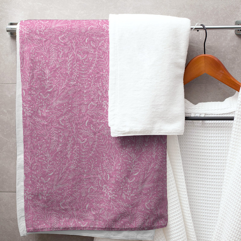 Serviette de bain florale ditsy classique, Rose