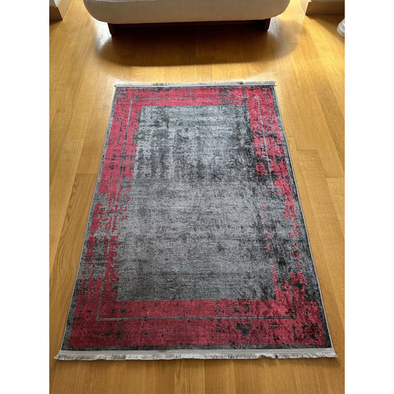 Tapis gris tissé à la machine Toscana, Rectangle 3 pi 3 po x 5 pi 11 po