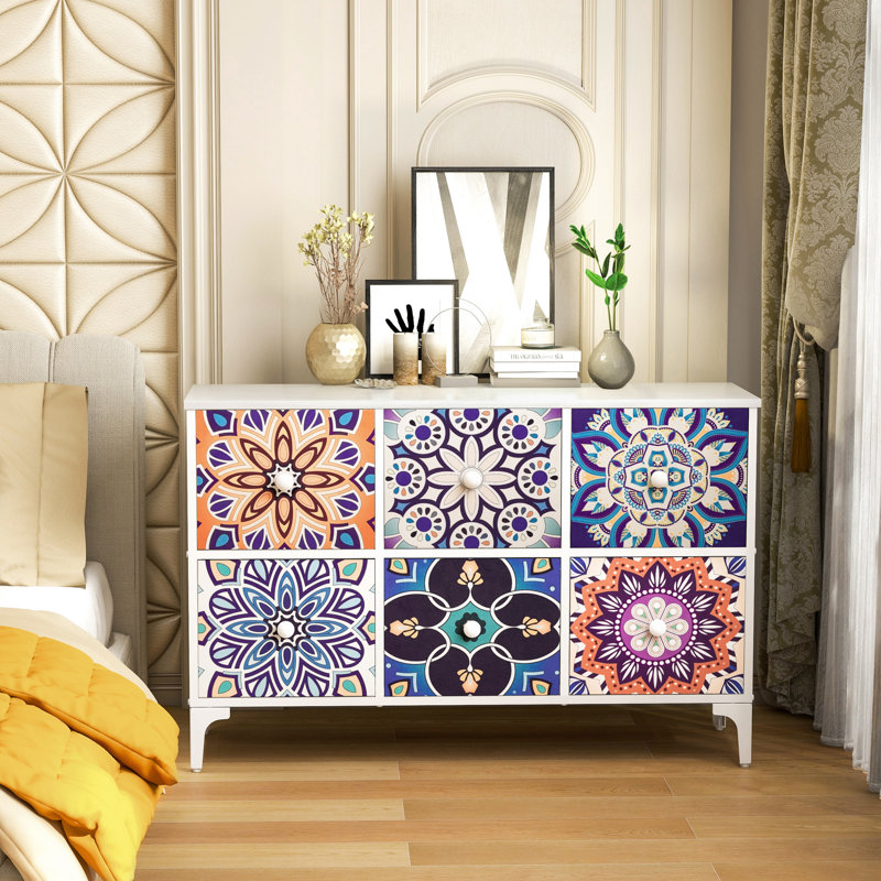 Commode pour chambre à coucher Gallery, commode à 6 tiroirs, commode à linge pour chambre H 25,6 po x l 39,4 po x P 11,7 po Gallery