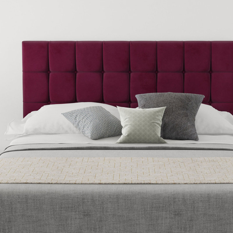 Wellington Upholstered Headboard, Super King (6'), Velvet Berry
