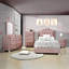 Table de chevet 2 tiroirs rose