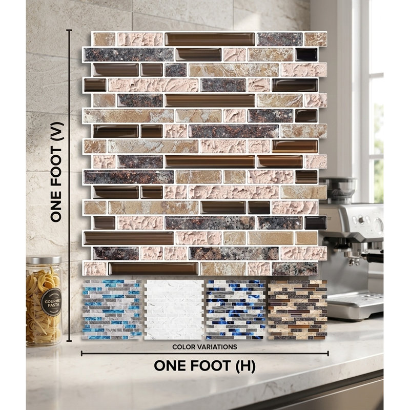 10 panneaux muraux auto-adhésifs à motif de dosseret de cuisine en grès, Sandstone