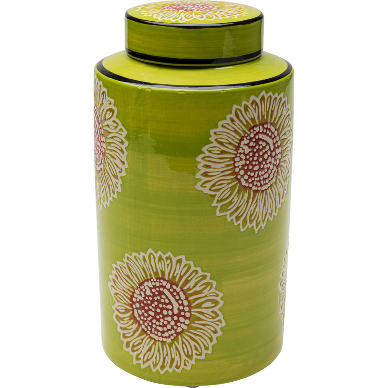 Big Bloom decorative jar in green