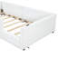 Lit simple tapissier avec garde-corps robuste et charge de type C - plateforme blanche