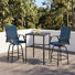 Ensemble de bar de patio 3 pièces avec trou pour parasol, tabourets de bar pivotants en textilène