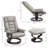 Recliner With Ottoman, Swivel Recliner Chair And Ottoman, Faux Leather Reclining Chair With High Back And Wood Frame For Living Room, Bedroom-1109385089