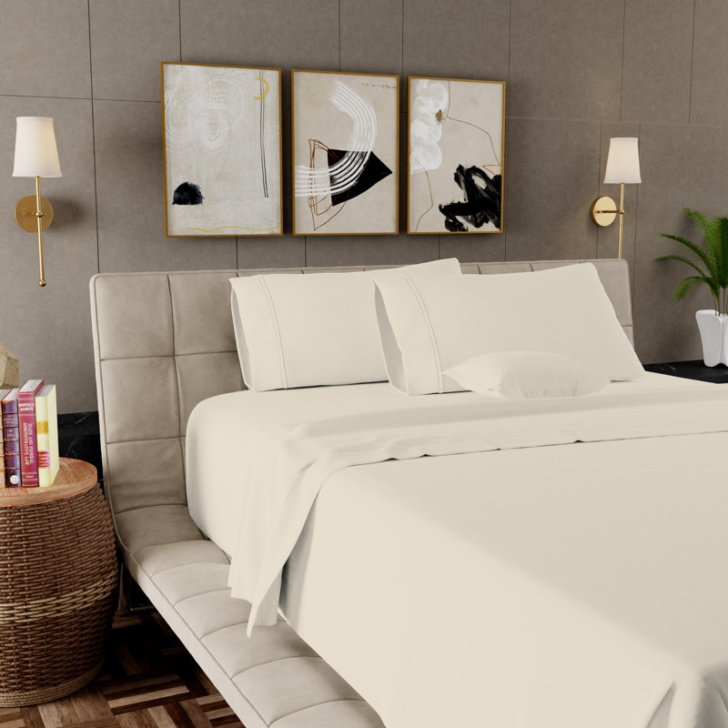Twin Fresh Ivory Supima Cotton Deep Pocket Sheet Set
