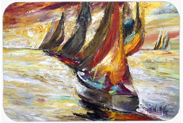 Caroline's Treasures Sails Sailboat Glass Cutting Board