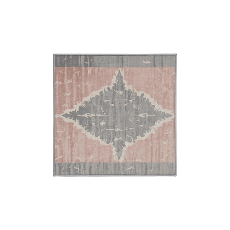 Tapis gris soyeux et moelleux, Carré 5 pi
