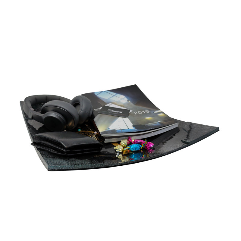 Clinkscales Glass Decorative Plate 1, 2cm H x 38cm W x 38cm D, Black