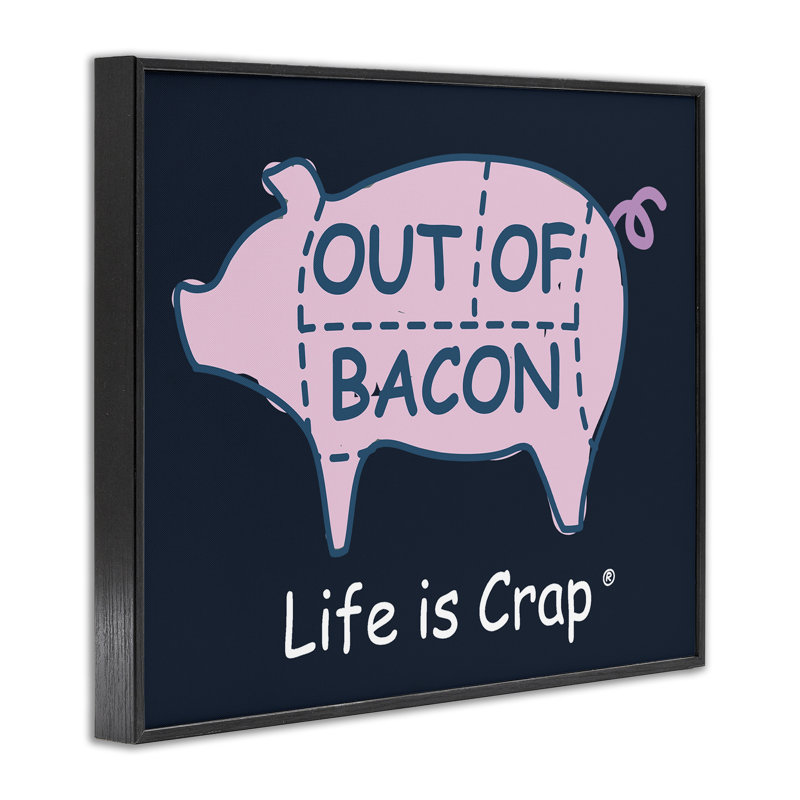 Drôle de bacon, estampe numérique par LIC, Giclée encadrée noir minuit, H 24 po x l 30 po