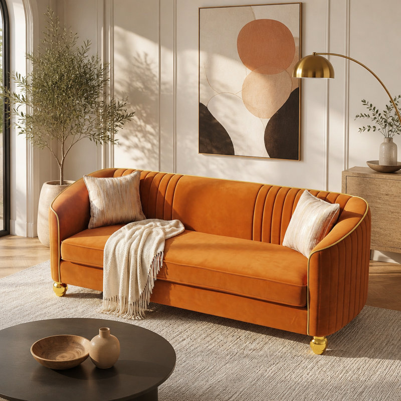 Coussin amovible moderne en velours pour canapé 3 places