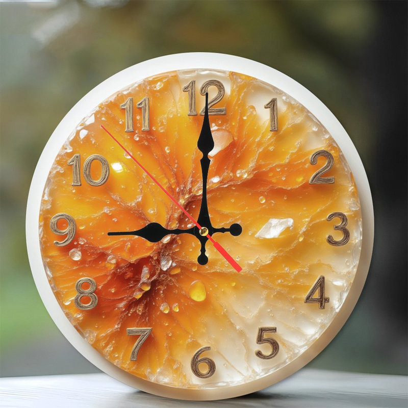 Horloge avec motif tranche d'agrumes