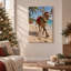 «Reindeer in Santa Hat on Tropical Beach», art mural sur toile-1713357261