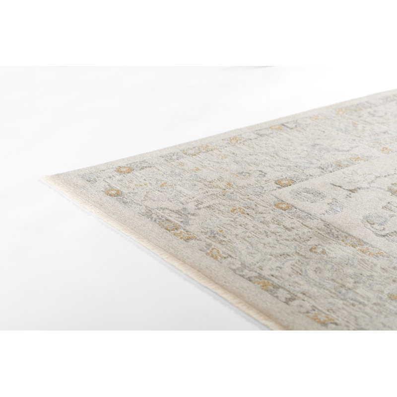 Bungalow Rose Vaniyah Traditional Oriental Polyester Blue Area Rug, Runner 2'3" x 7'9"