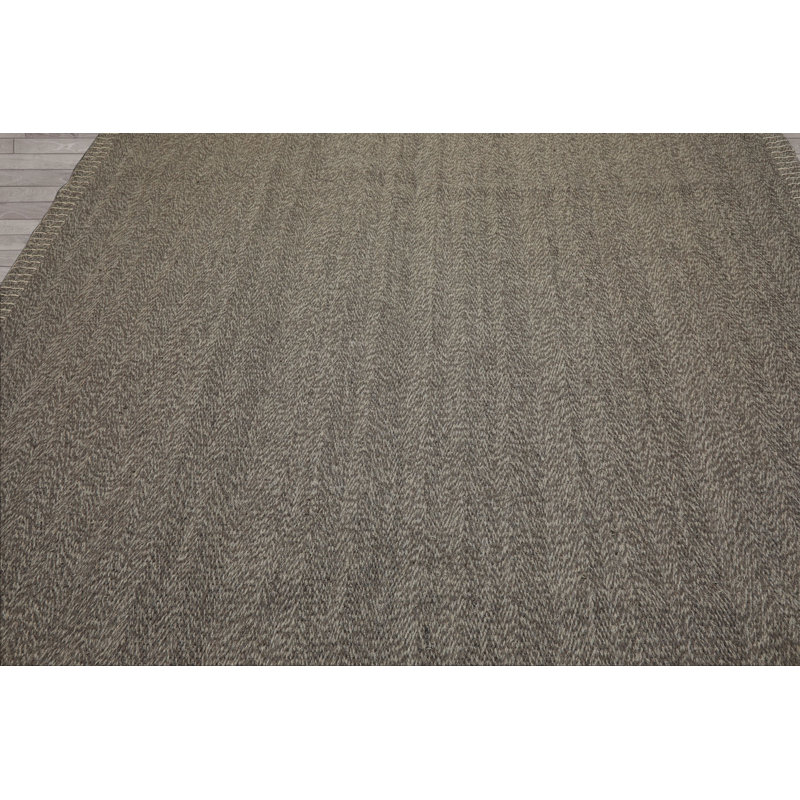 Tapis moderne à chevrons bohème 8 x 10 tissé à la main taupe Tibetano