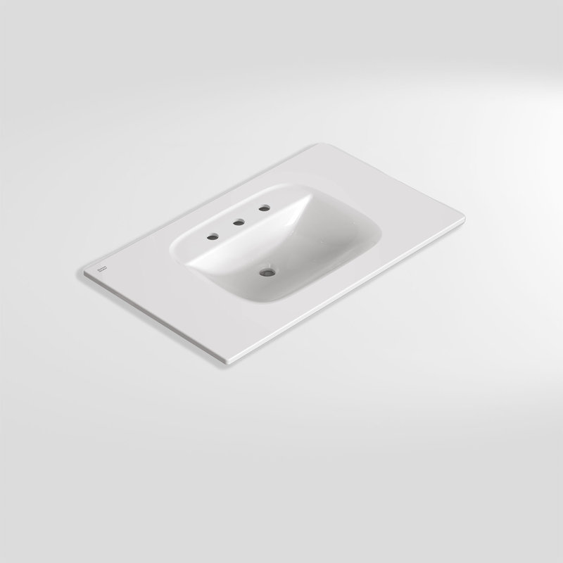 Dessus de meuble-lavabo simple en porcelaine vitreuse avec lavabo 22 po Aspirations, Centres de 8 po