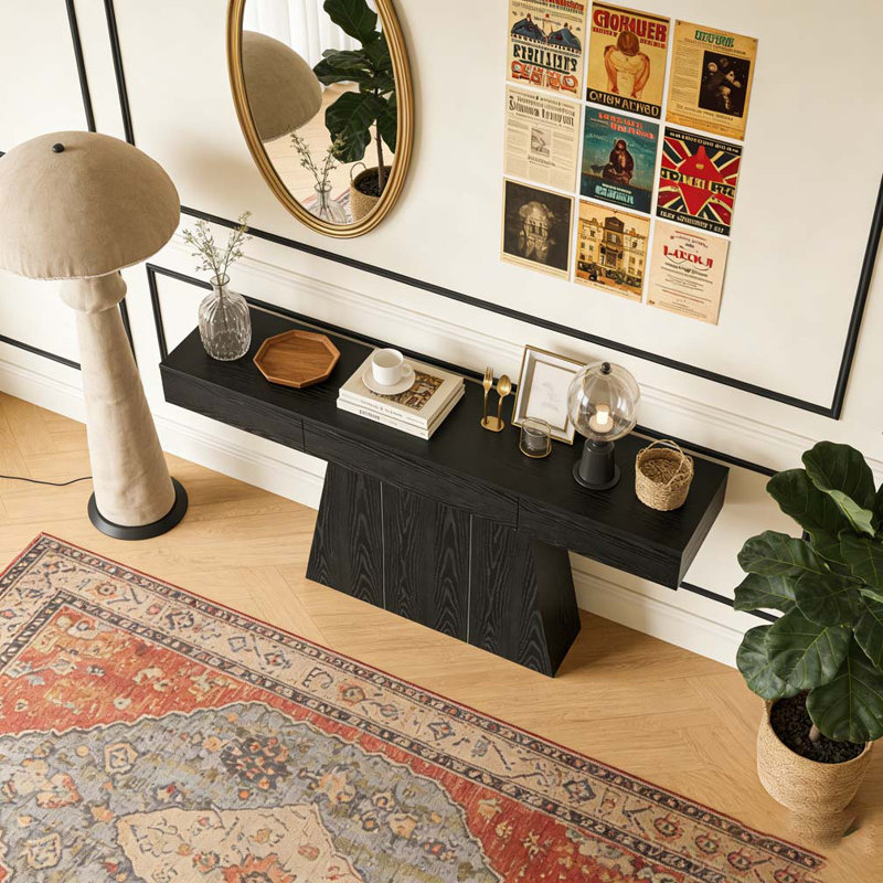 Table d'entrée avec table trapézoïdale Farmhouse Console